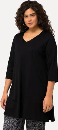 Ulla Popken Longshirt Longshirt A-Linie V-Ausschnitt