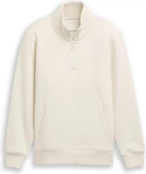 TOM TAILOR Jungen Troyer Sweatshirt, weiß, Uni, Gr. 164