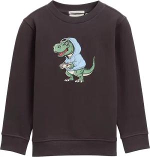 TOM TAILOR Jungen Sweatshirt mit Print, grau, Uni, Gr. 104/110
