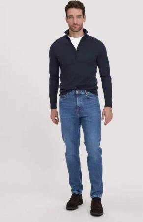 hessnatur Herren Jeans MADS Relaxed Tapered aus Bio-Denim - blau - Größe 34/32