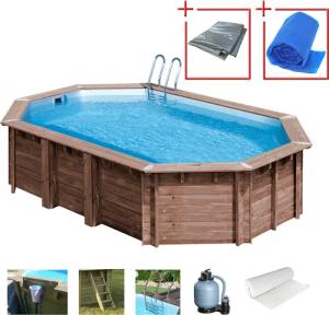 Gre Achteckpool "MACADAMIA", (Set, 8 tlg.), Kiefernholz, BxLxH: 335x632x130 cm