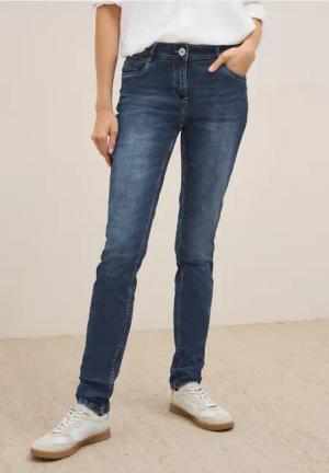 Cecil Damen Jeans im Casual Fit in Blau, Gr: 27