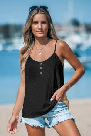 Schwarzes Ärmelloses Cami-Top