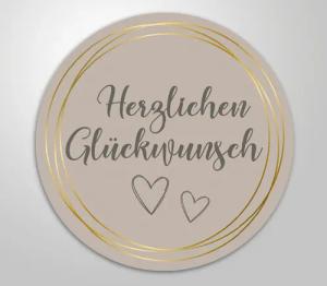 Clever-Kauf-24 Aufkleber 48x hochwertige Etiketten "Herzlichen