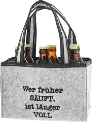 HTI-Living Flaschenkorb Flaschentasche mit lustigem Spruch,