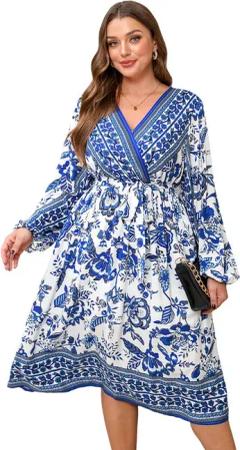 Cupshe Druckkleid Bohemian plus Größe Kleid