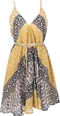Guru-Shop Midikleid Wandelbares Minikleid aus Baumwolle,..