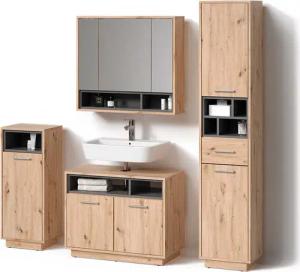 Livinity® Badmöbel-Set Temo, Artisan-Eiche/Anthrazit, 4 Teile