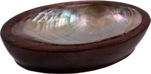 Guru-Shop Seifenablage Kokosholz Seifenschale mit Perlmutt,