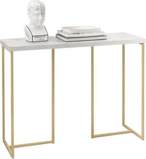 SoBuy Konsolentisch FSB58, mit goldenem Metallrahmen