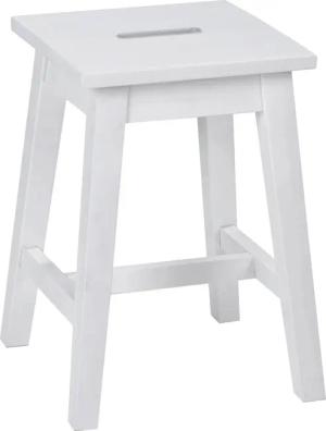 Home4You Sitzhocker, Weiß, Lackiert, Kiefernholz massiv,