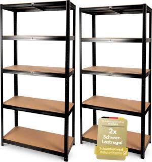 deluxe4home Schwerlastregal 2er Set Kellerregal verzinkt