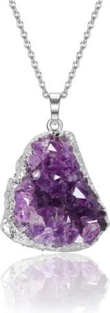 LuxusKollektion Edelstein Amethyst Druse Halskette Natürliche