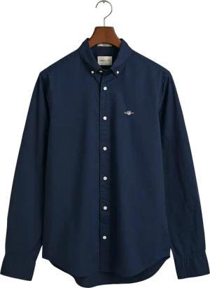 Gant Langarmhemd "Slim Fit Popeline Hemd leichte Baumwolle strapazierfähig pflegeleicht", mit klassischer Logostickerei auf der Brust