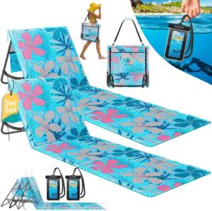 KESSER Gartenliege Strandmatte klappbar mit verstellbarer