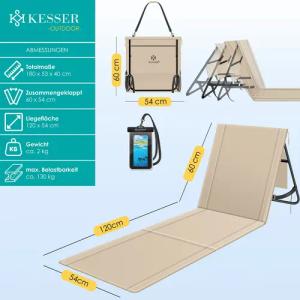 KESSER Gartenliege Strandmatte klappbar mit verstellbarer