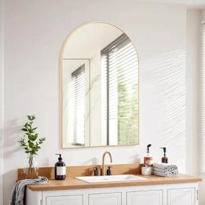 TLGREEN Wandspiegel (Bogen Wandspiegel mit Gold,