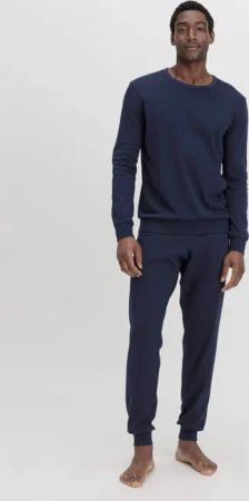 hessnatur Herren Pyjama PURE NATURE aus Bio-Baumwolle - blau - Größe 50