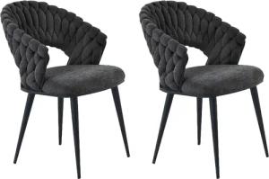 Jockenhöfer Gruppe Esszimmerstuhl "Geldern (Set, 2 St.)", (Set), 2 St., Chenille, Geflochtenes Design, Chenille