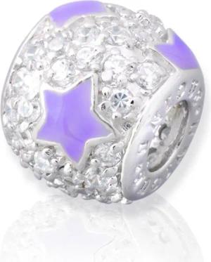 Unique Bead Exklusiver Unique 925 Sterling Silber Bead ohne Gewinde - rhodiniert
