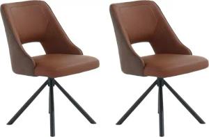 Jockenhöfer Gruppe Drehstuhl "Milo (Set, 2 St.)", (Set), 2 St., Leder, Echtleder, inklusive Drehfunktion (360), Materialmix