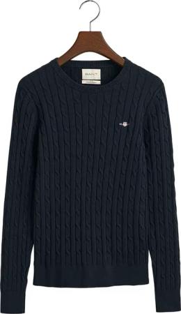 Gant Strickpullover "STRETCH COTTON CABLE C-NECK", mit Logostickerei auf der Brust