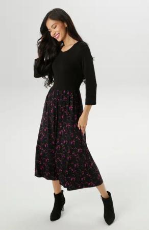 Aniston SELECTED Midikleid, farbharmonischen, floralem Alloverdruck - NEUE KOLLEKTION
