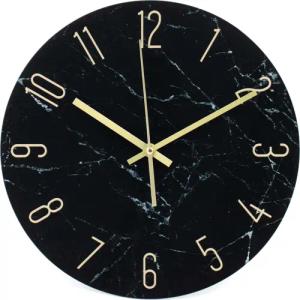 K&L Wall Art Wanduhr Steinoptik Glasuhr