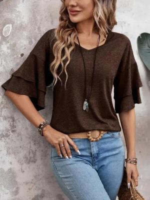 Moda Yakamoz Blusentop JANE'S Damen Kurzarm