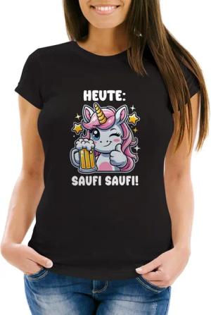 MoonWorks Print-Shirt Damen T-Shirt Einhorn Spruch