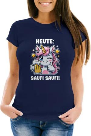 MoonWorks Print-Shirt Damen T-Shirt Einhorn Spruch