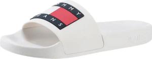Tommy Jeans Pantolette "TOMMY JEANS FLAG POOL SLD ESS", Sommerschuh, Schlappen mit farbiger Logoflagge