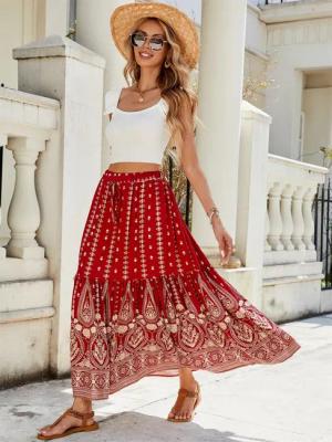 RWEUOQ Sommerrock Strandkleid Maxirock Sommerrock Hosenrock