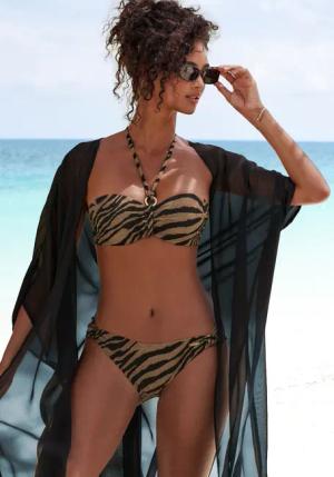 Bruno Banani Bügel-Bandeau-Bikini, in zweifarbiger Animal-Optik