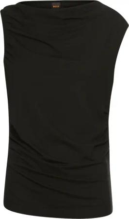 BOSS ORANGE Shirttop "Enima Premium Damenmode", mit Wasserfallkragen und gerafften Details