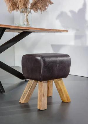 Gutmann Factory Hocker "Pipe", Turnbock, Lederhocker