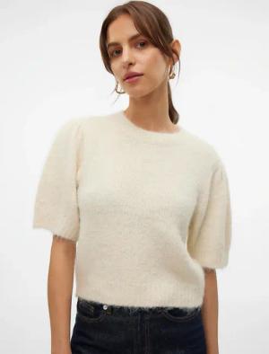 Vero Moda Strickpullover "VMNOVAH SS O-NECK PUFF PULLOVER GA NOOS"