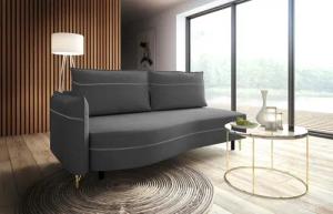 exxpo - sofa fashion Loungesofa "Ortis mit toller Kontrastnaht, Solitärmöbel, bequem, schmale Armlehne", Schlafsofa mit Bettfunktion und Bettkasten, komfortabler Federkern