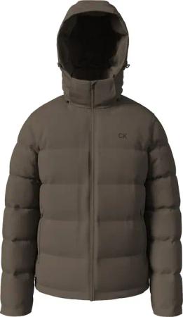 Calvin Klein Jeans Steppmantel "LS NYLN ZP OFF HD DW", Mit Rundhalsausschnitt