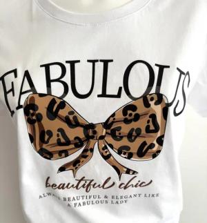 Zuckerwatte Print-Shirt Rundhalsshirt "Fabulous", Boyfriend Style