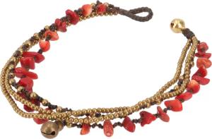 Guru-Shop Fußkette Fußkette Makramee mit Glöckchen,