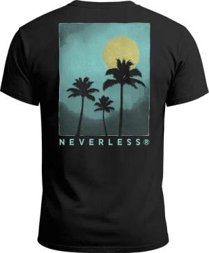 Neverless Print-Shirt Herren T-Shirt Backprint Palmen
