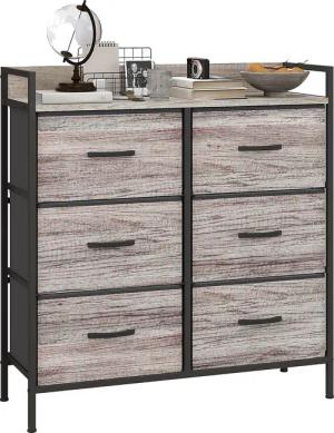 HOMCOM Kommode Stoffkommode mit 6 Schubladen