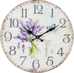 Linoows Uhr Lavendel Wanduhr Küchenuhr mit