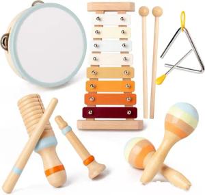 CLTYQ Lernspielzeug Baby Musikinstrumente Montessori-Holzspielzeug für