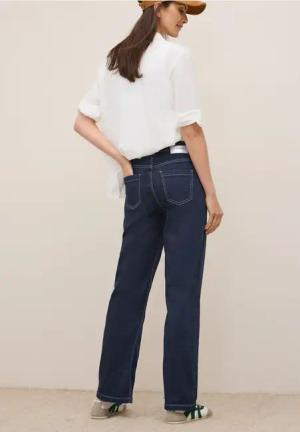 Cecil Damen Rinsed Wide Leg Jeans in Blau, Gr: 26
