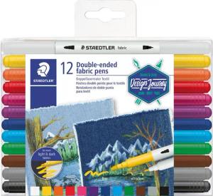 STAEDTLER Textilmarker Doppelfasermaler Textil, 12 Stück