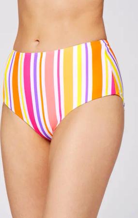 Gemusterter Bikini-Slip im High-Waist-Design
