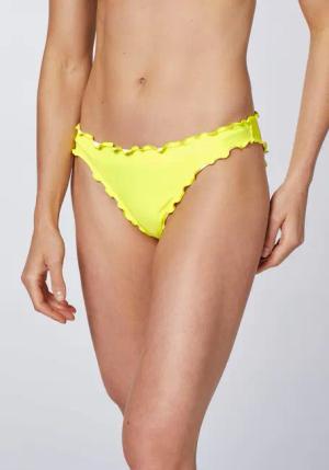 Mix & Match Bikinihose, unifarben mit Rüschendetails