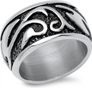 Unique Fingerring Unique Edelstahlring mit Tribal R5074